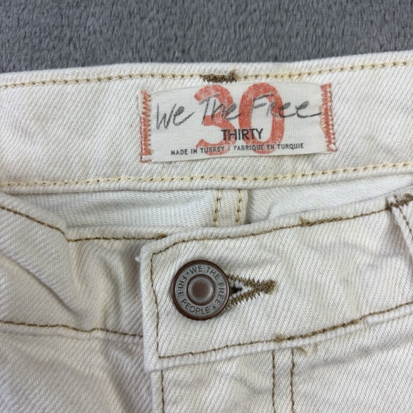 We The Free People Jeans Womens 30 Laurel Canyon Flare Ivory High Rise (Mended) - Picture 3 of 16